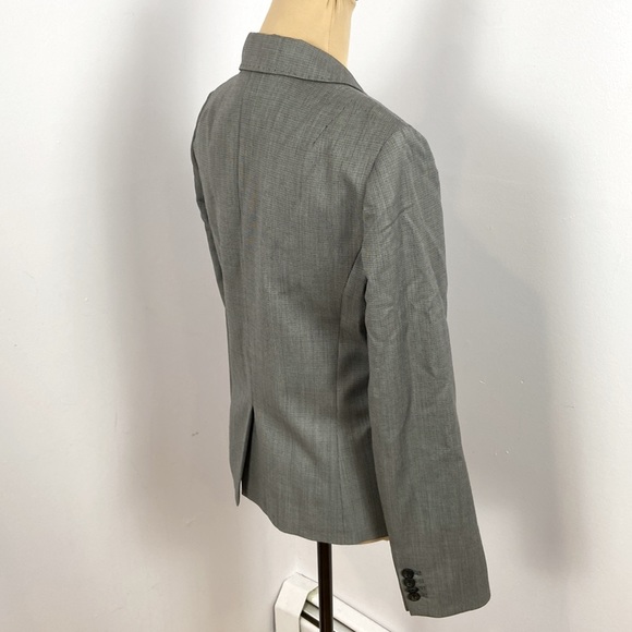 J Crew Grey Patterned  Fine Wool Cashmere Three Button Blazer Suit Jacket Size 6 - Picture 4 of 10